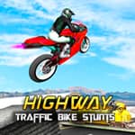 Highway Traffic Bike Stunts